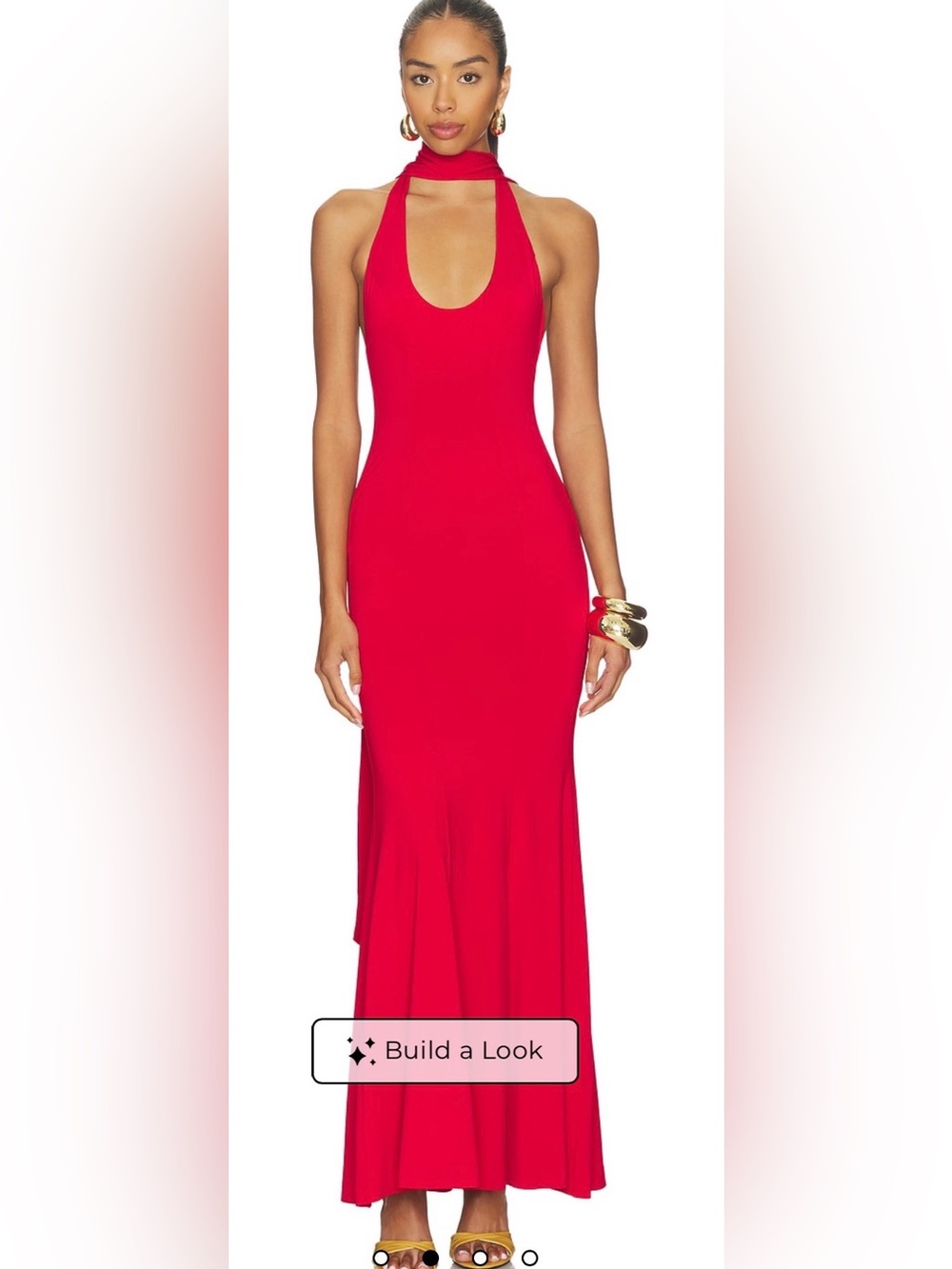 REVOLVE X GUIZIO LIKE NEW!! Red Halter Maxi Dress with Keyhole Neckline